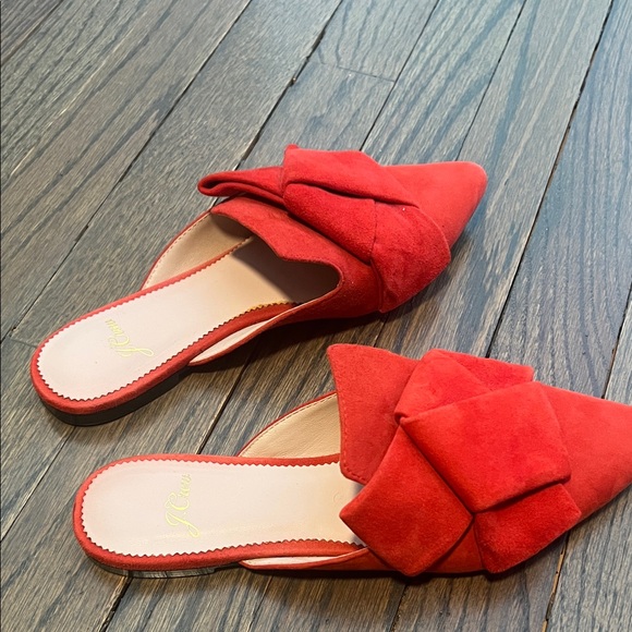 J. Crew Women's Bold Red Suede Mules - Picture 3 of 6
